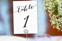 1 50 Wedding Table Numbers, Table Numbers Printable, Table Numbers Template Inside Table Number Cards Template