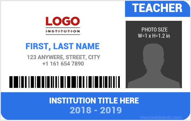 10 Best Ms Word Id Card Templates For Teachers/Professors Pertaining To Faculty Id Card Template
