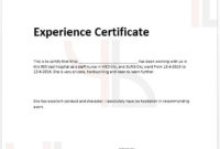10+ Experience Certificate Formats | Free Printable Word In Certificate Of Experience Template