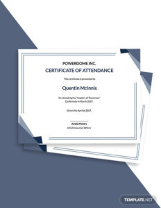 10+ Free Attendance Certificate Templates Word (Doc) | Psd With Regard To Free Certificate Of Attendance Conference Template