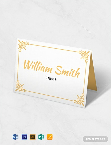 10+ Free Place Card Templates Microsoft Word (Doc Pertaining To Microsoft Word Place Card Template