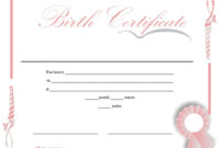10 Free Printable Birth Certificate Templates (Word & Pdf With Fake Birth Certificate Template