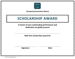 10+ Free Scholarship Award Certificate Templates (Word | Pdf) Within Quality Scholarship Certificate Template Word