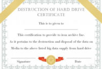 10+ Hard Drive Certificate Of Destruction Templates: Useful Regarding Hard Drive Destruction Certificate Template