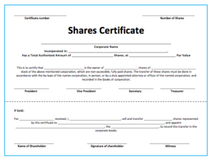 10+ Share Certificate Templates | Word, Excel & Pdf In Printable Blank Share Certificate Template Free