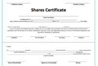 10+ Share Certificate Templates | Word, Excel & Pdf Within Printable Shareholding Certificate Template
