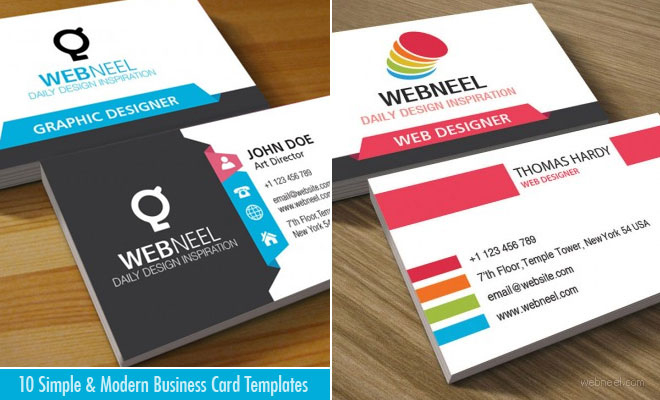 10 Simple And Modern Business Card Templates Free Download With Regard To Best Web Design Business Cards Templates