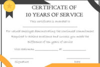 10 Years Service Award Certificate: 10 Templates To Honor In Recognition Of Service Certificate Template