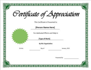 11 Free Appreciation Certificate Templates Word Templates Intended For Template For Certificate Of Appreciation In Microsoft Word