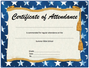 11 Free Perfect Attendance Certificate Templates Microsoft With Printable Attendance Certificate Template Word