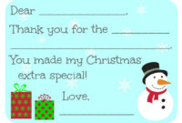 11 Free, Printable Christmas Thank You Cards Inside Christmas Thank You Card Templates Free