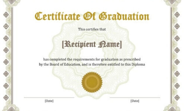 11 Free Printable Degree Certificates Templates | Hloom Pertaining To Professional College Graduation Certificate Template