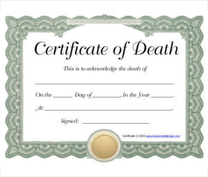 11+ Sample Death Certificate Templates Pdf, Doc | Free With Regard To Quality Fake Death Certificate Template