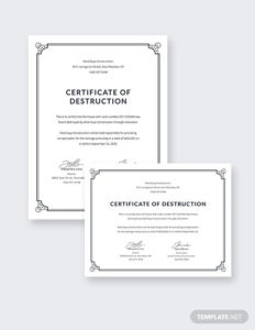 12+ Certificate Of Destruction Template Pdf, Word, Ai With Regard To 11+ Destruction Certificate Template