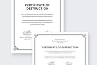 12+ Certificate Of Destruction Template Pdf, Word, Ai With Regard To Quality Certificate Of Disposal Template