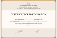 12+ Certificate Of Participation Templates | Free Printable With Best Certification Of Participation Free Template