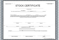 12 Free Sample Stock Shares Certificate Templates Regarding Share Certificate Template Pdf