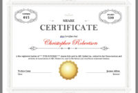 12 Free Sample Stock Shares Certificate Templates With Regard To Best Template Of Share Certificate