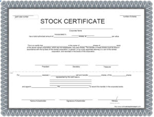12 Free Sample Stock Shares Certificate Templates With Regard To Printable Stock Certificate Template Word