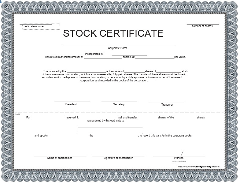 12 Free Sample Stock Shares Certificate Templates With Template Of Share Certificate