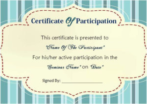 12 Ready To Use Sample Certificate Templates Of Inside Free Sample Certificate Of Participation Template