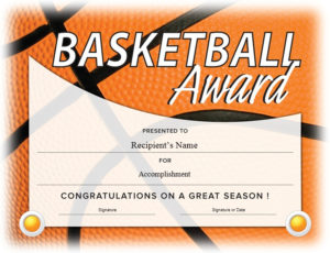 13 Free Sample Basketball Certificate Templates Printable Throughout Basketball Certificate Template