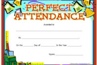 13 Free Sample Perfect Attendance Certificate Templates Intended For Printable Perfect Attendance Certificate Template