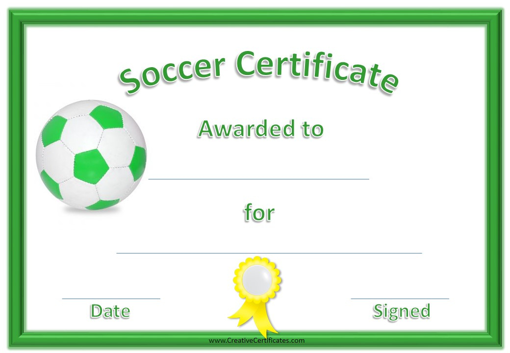 13 Free Sample Soccer Certificate Templates Printable Samples For Best Soccer Certificate Template