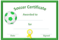 13 Free Sample Soccer Certificate Templates Printable Samples For Soccer Award Certificate Templates Free