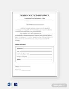 14+ Compliance Certificate Templates Word, Psd, Pdf | Free Inside Best Certificate Of Conformance Template