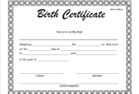 14 Free Birth Certificate Templates In Ms Word & Pdf For Free Birth Certificate Fake Template