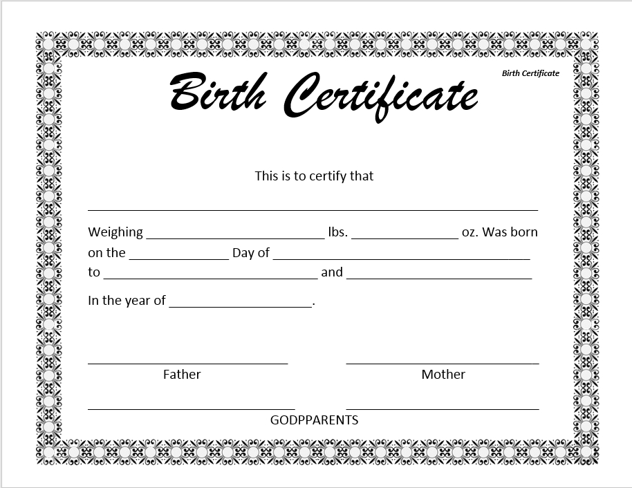 14 Free Birth Certificate Templates In Ms Word &amp; Pdf In Birth Certificate Template For Microsoft Word