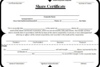 14+ Share Certificate Templates | Free Printable Word &amp; Pdf Throughout Printable Blank Share Certificate Template Free