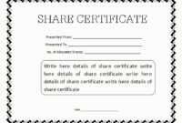 14+ Share Certificate Templates | Free Word & Pdf Samples Within Printable Blank Share Certificate Template Free