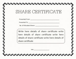 14+ Share Certificate Templates | Free Word &amp;amp; Pdf Samples Within Printable Blank Share Certificate Template Free