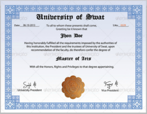14+ Useful Degree Certificate Designs &amp;amp; Templates Psd, Ai In Quality Masters Degree Certificate Template