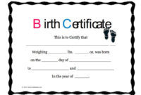 15 Birth Certificate Templates (Word & Pdf) Free Template For Birth Certificate Template For Microsoft Word