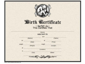 15 Birth Certificate Templates (Word & Pdf) Free Template Throughout Professional Official Birth Certificate Template