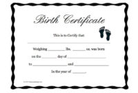 15 Birth Certificate Templates (Word & Pdf) Free Template With Regard To Birth Certificate Template For Microsoft Word