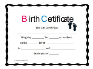 15 Birth Certificate Templates (Word &amp;amp; Pdf) Free Template With Regard To Birth Certificate Templates For Word