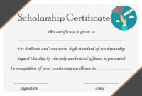 15+ College Scholarship Certificate Templates For Students With Scholarship Certificate Template