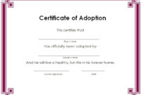 15+ Free Printable Real & Fake Adoption Certificate Templates With Blank Adoption Certificate Template