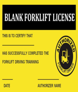 15+Forklift Certification Card Template For Training Regarding 11+ Forklift Certification Card Template