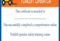 15+Forklift Certification Card Template For Training Regarding Printable Forklift Certification Template