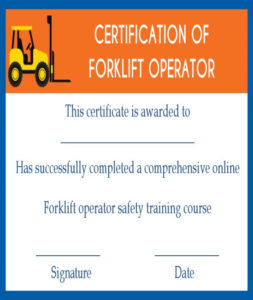 15+Forklift Certification Card Template For Training Throughout Forklift Certification Template