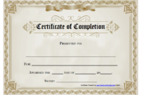 18 Free Certificate Of Completion Templates | Utemplates Inside Free Training Completion Certificate Templates