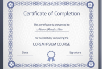 18 Free Certificate Of Completion Templates | Utemplates Within Class Completion Certificate Template