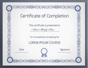 18 Free Certificate Of Completion Templates | Utemplates Within Class Completion Certificate Template