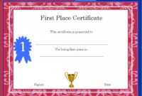 1St 2Nd 3Rd Place Certificate Template Templates First Award Pertaining To Best First Place Certificate Template