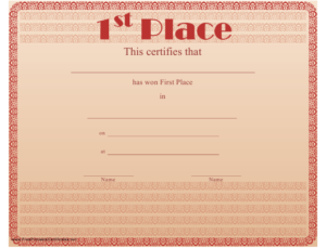 1St Place Certificate Template Download Printable Pdf For First Place Certificate Template